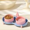 Cat Food Bowl Elevated Cat Bowl for Food and Water 5 Inch Wide Ceramic Double Cat Feeding Bowl Tilted Food Feeding