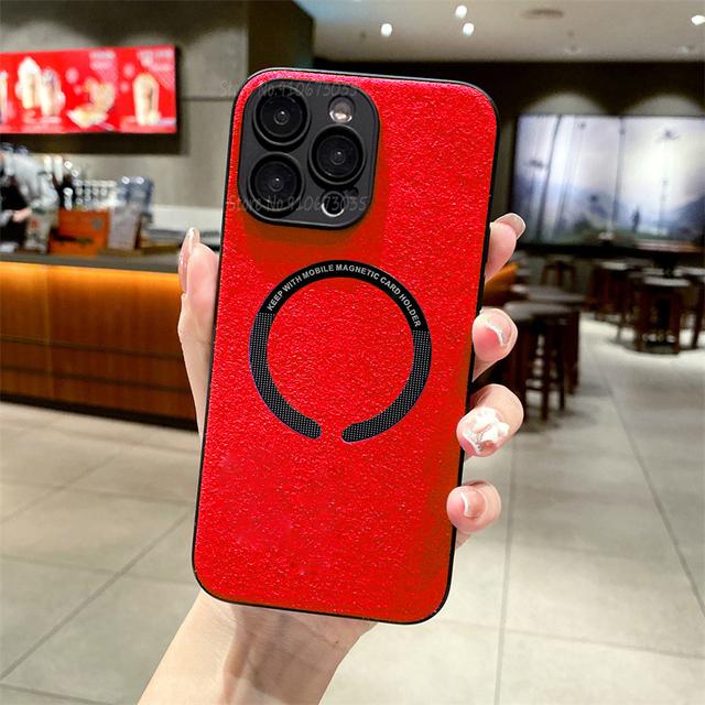 

Оригинальный замшевый кожаный чехол с беспроводной зарядкой для Magsafe, магнитный чехол для Iphone 14 Pro Max Plus Xr Xs 12 11 13 Pro Max, мягкий чехол for iPhone 11