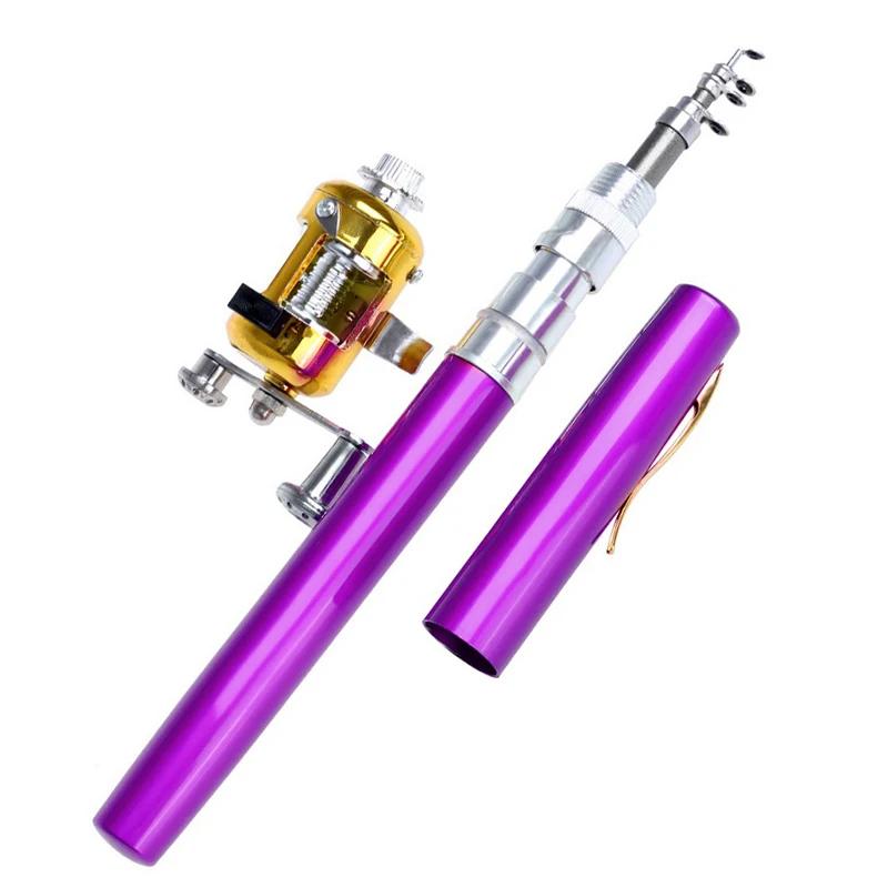 Pocket Ice Fishing Rod & Reel Combo Set Pen Shape Telescopic Portable Complete Kit for River Lake Winter Fishing Outdoors 260319