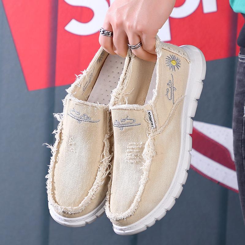 Women's Casual Shoes, Soft Washed Denim Canvas Shoes, Flower Design, Lightweight and Durable, Suitable for Casual Wear and Women's Shoes