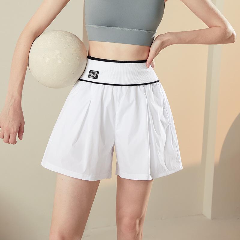 Women's High-Waist Quick-Dry Slimming Yoga Shorts - Loose Fit, Anti-Exposure, Faux Layer Fitness Pants