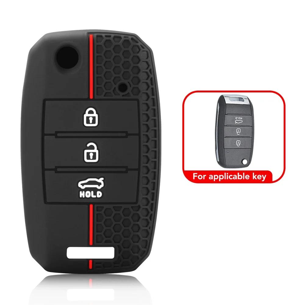 2/3/4 Buttons Silicone Car Key Cover For Kia Carens Ceed Sorento Optima Picanto Rio Soul Cerato Forte Sportage Key Fob Case