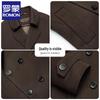 ROMON Men's Mid-Length Wool Coat with Down Liner