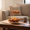 Woven Countertop Basket Stand MultiTier Fruit Tiered Serving Tray for Living Room,