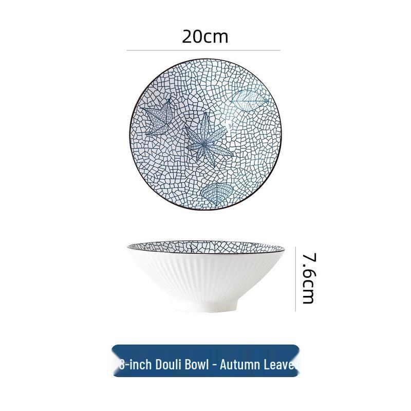 Japanese Style Ceramic Ramen Bowl Set