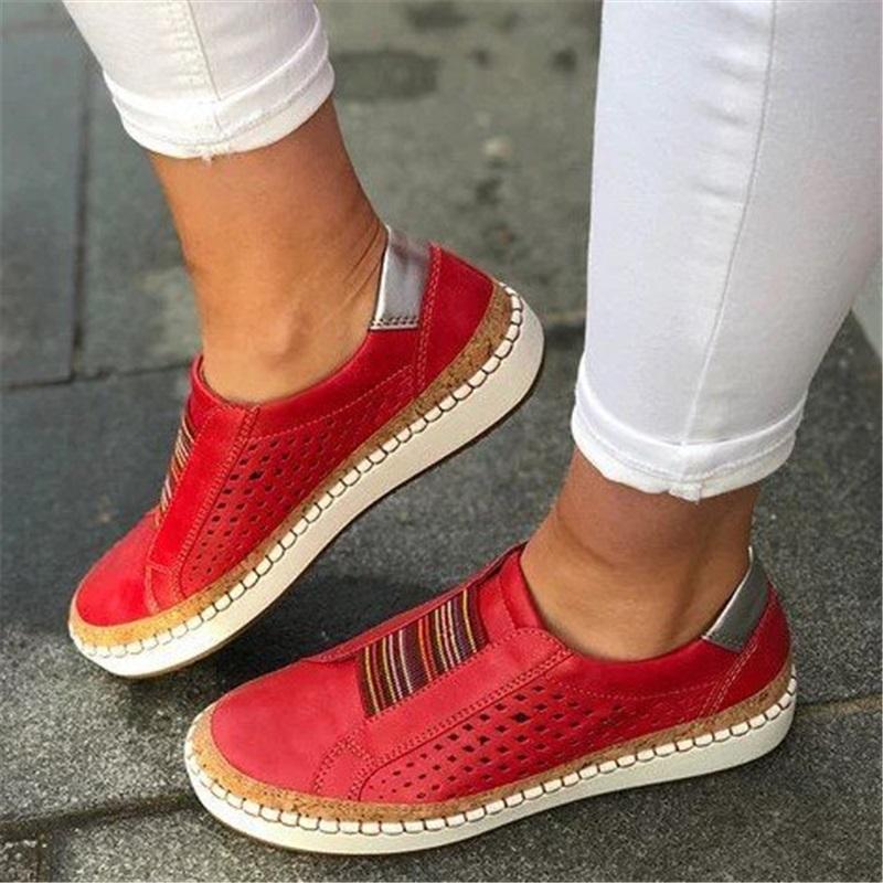 Plus Size Women's Shoes, Flat Shoes, Color Block Loafers, Thick-soled Casual Shoes, Slip-on Shoes, Height-increasing Shoes