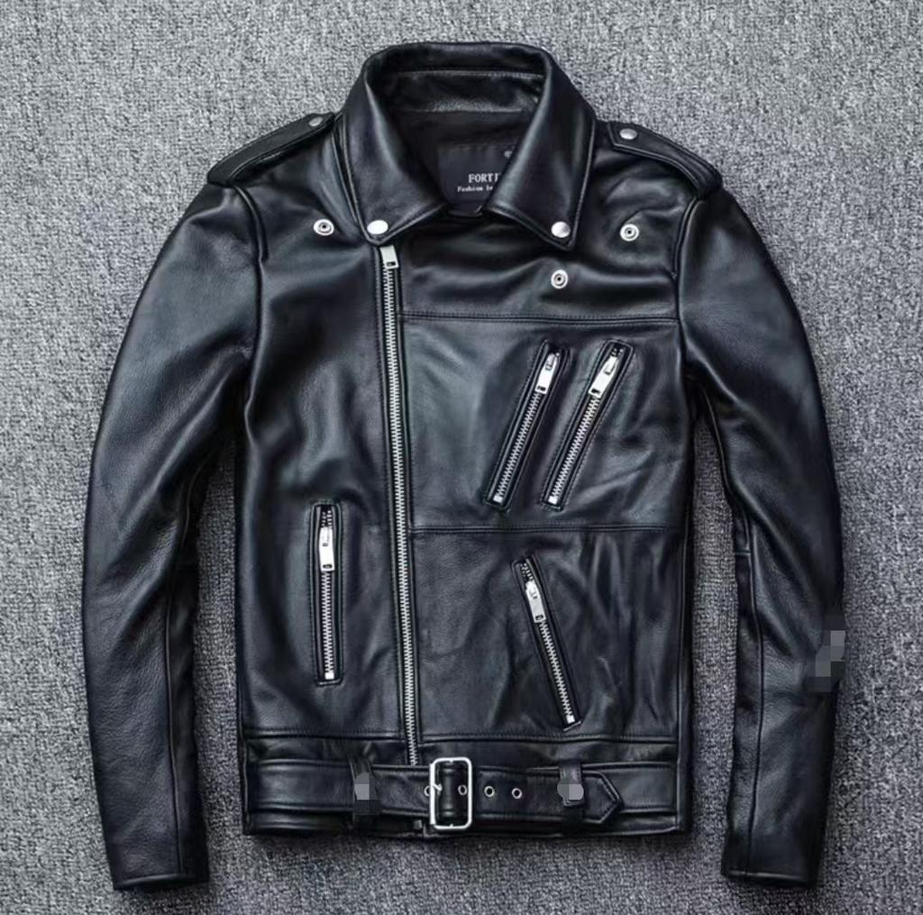 Men's PU leather jacket spring and autumn new locomotive style stand-up collar zipper slim jacket fashion trend retro wallet