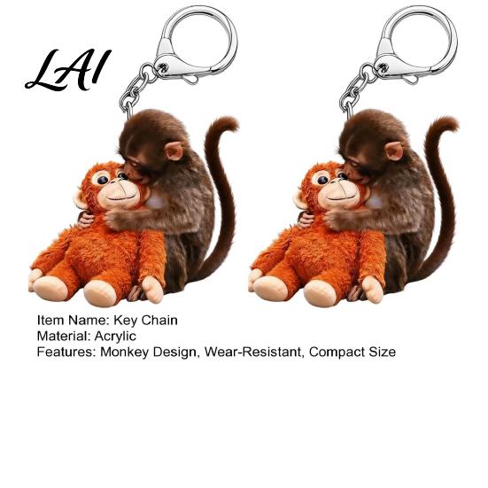 Durable Keychain Charm 2Pcs Punch Monkey Key Chain Pendant Exquisite Workmanship Wear-Resistant