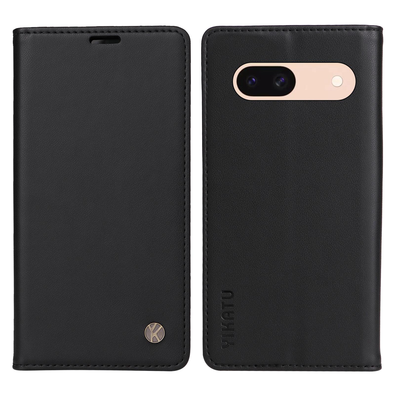 

YIKATU YK-001 For Google Pixel 8a Case Book Style Leather Wallet Phone Cover Black