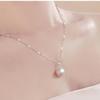 Korean Fashion Simple Pearl Pendant Necklace for Women - Silver Clavicle Chain