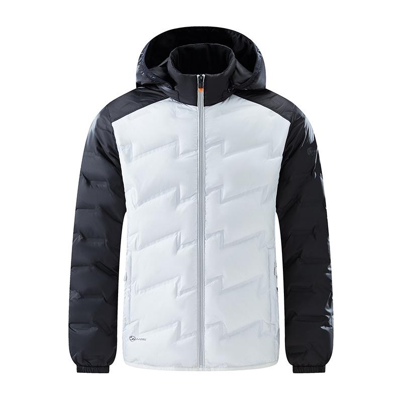 Men's & Women's Thickened Color Block Hooded Down Jacket - Autumn/Winter Outdoor Warm Outerwear