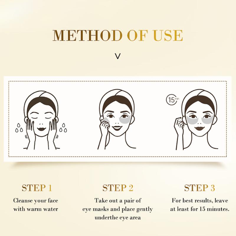 Produkty do pielęgnacji skóry 24K złota maska na oczy z kwasem hialuronowym usuń ciemne koła pod oczami kolagenowe płatki pod oczy koreański produkt do pielęgnacji twarzy