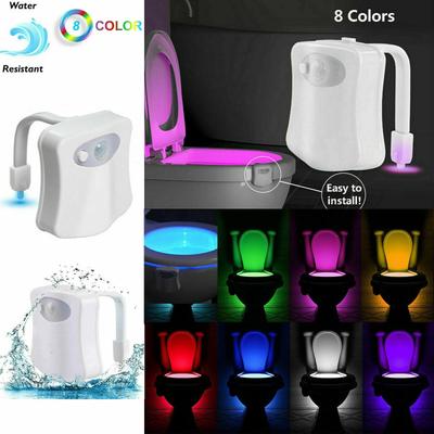 Akıllı PIR Hareket Sensörlü Klozet Gece Lambası 8 Renk Su Geçirmez Arka Işık Klozet LED Luminaria Lamba WC Tuvalet Işık