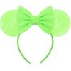 Silver Shinny Mouse Ears Headband For Girls Shinny Sequin Bow Hairband Festival Party Cosplay DIY Hair Accessories