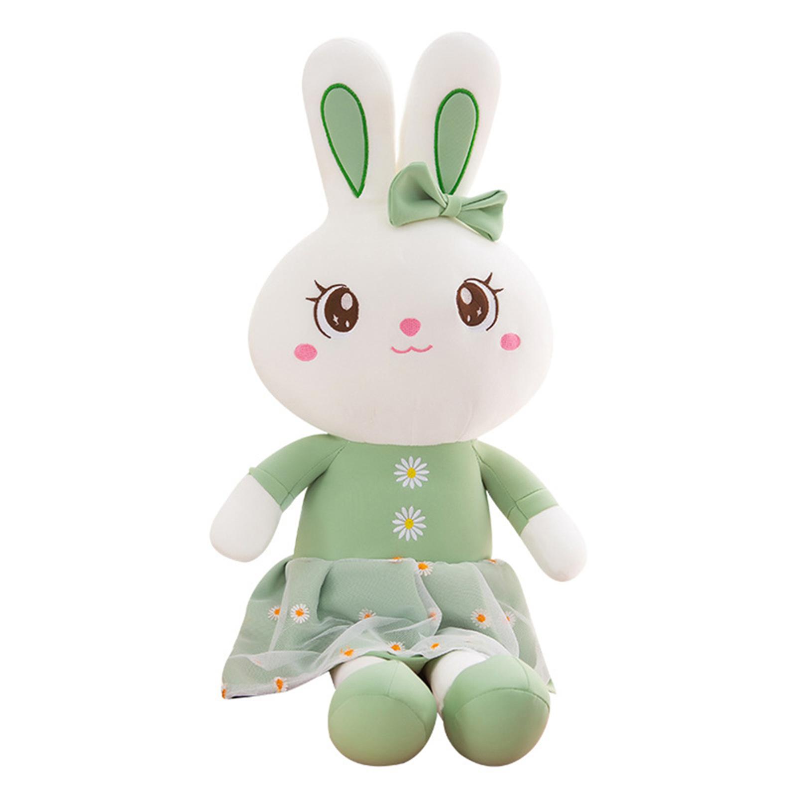 

Newborn Baby Plush Stuffed Toys Cartoon Bunny With Dress Early Educational Toy 50cm зелёный
