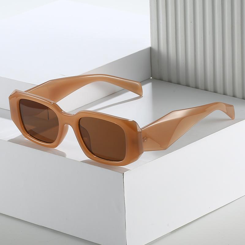 Hinged Tooth Square Small Frame Personalized Angular Cut Sunglasses Female Hip Hop Dancing Glasses 9128