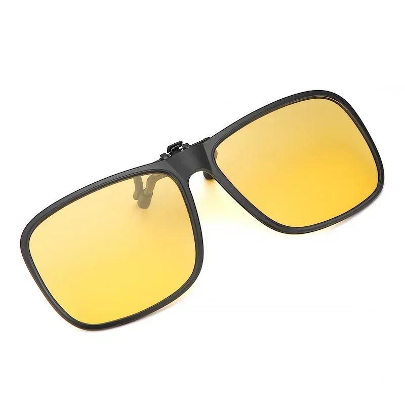 Polarized Flip Up Clip On Sunglasses For Driving Dark  Uv400 Photochromic Anti Glare Lens Myopiasun Glasses Car Driver