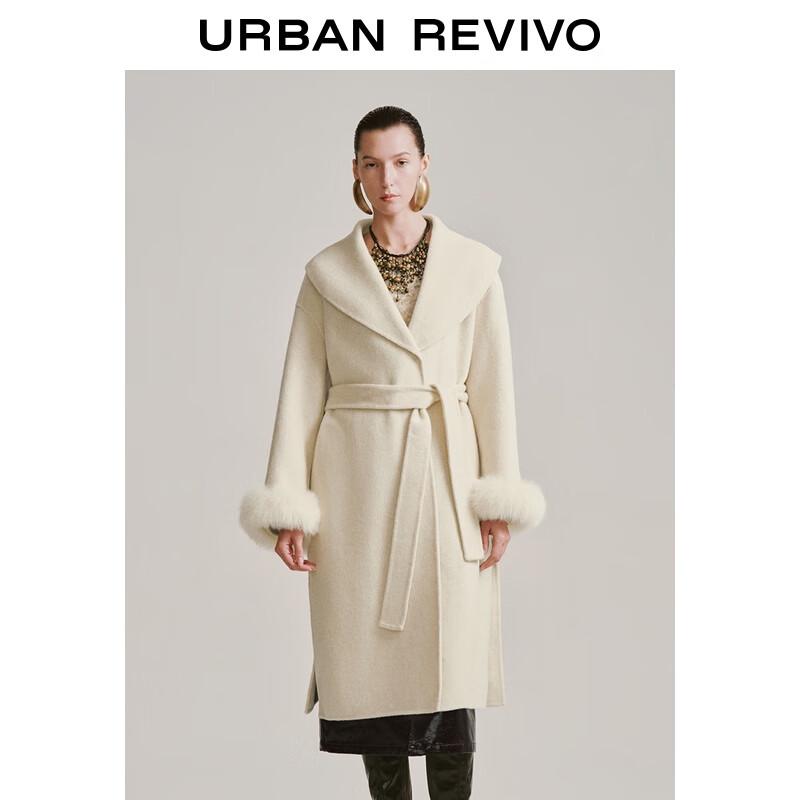 

UR Women s Winter Lapel Plush Wool Blend Coat M