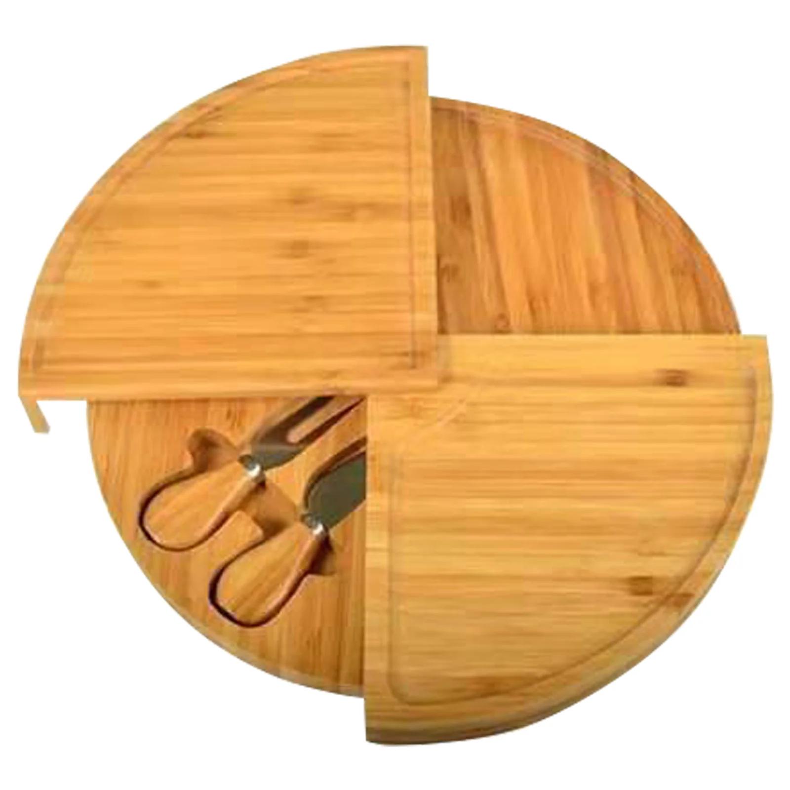 

1Set Cheese Board Cutlery Cutter Set with Slide Out Drawer Cooking Tools Slicer Fork Scoops Cut Kitchen Storage