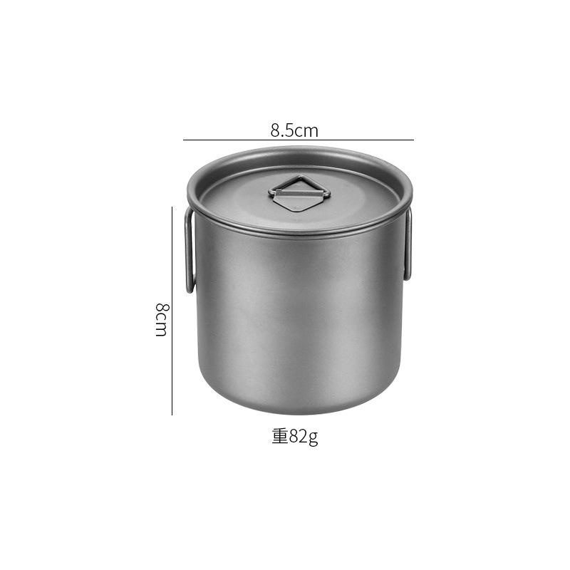 220ml-550ml Titanbecher Outdoor Titan Campingbecher mit Deckel Camping Kaffeetasse mit klappbarem Griff Titan Topf zum Wandern