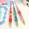 Artistic Crochet Hook Resin for Beginners, Crocheting Lovers, 2.0mm-8.0mm Ergonomic Gift Set with Long Floral Handle Blankets, Dolls, Shawls,