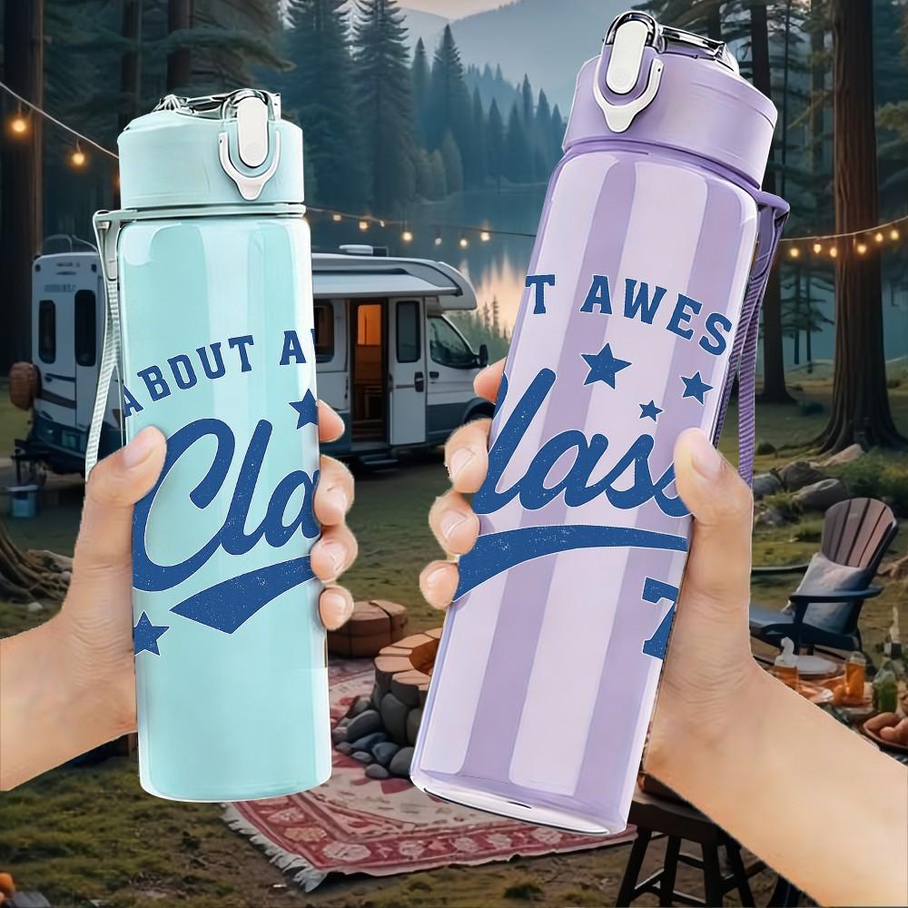 1PC About Awesome Classy 78 Logo 750ml Color Plastic Sports Water Bottle Leakproof Flip Straw Lid Suitable for Sports Office Home Use