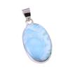 Natural Republic Larimar Edelstein 925 Massiv Sterlingsilber Anhänger 1,75" j7z94