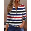 Women's Casual Stylish Holiday T-Shirt Top Regular Fit Striped Printed