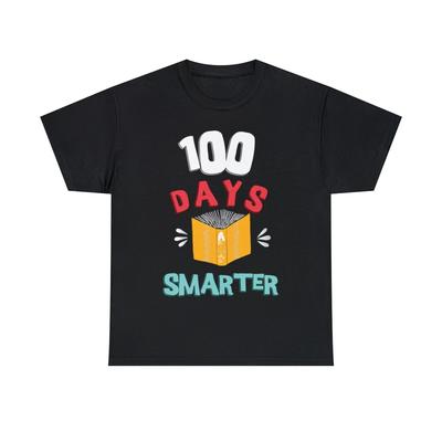 100 Days Of School 100 Days Smarter Graphic Tee Shirt, S-5XL