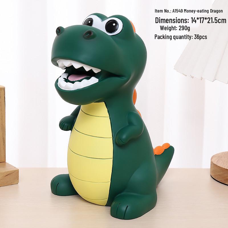 Большая копилка-динозавр - Ударопрочная силиконовая копилка для детей