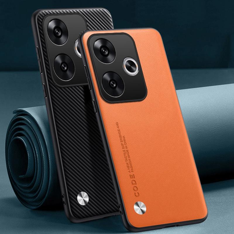 

Luxury PU Leather Case For Xiaomi Poco F6 5G Back Cover Silicone Shockproof Full Protection Phone Case For PocoF6 Redmi Turbo 3 For Redmi Turbo 3 матовий чорний колір