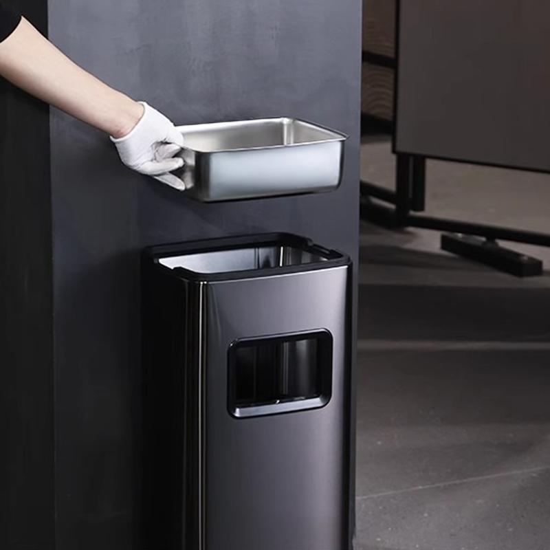 Large Capacity Trash Can Rectangular Trash Bin Office Litter Bins 12 Liters Dustbin Garbage Recycling Cube Wastebins with Lid