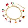 DIY Kleines Nationales Länderflaggen Anhänger Armband Für Frau Mann Personalisierter Edelstahl Fußballfans Geschenk Schmuck