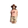 adidas Shiny Bos Gradient Logo Print Sport Round Neck Short Sleeve T-Shirt Women Tops Apricot H09749