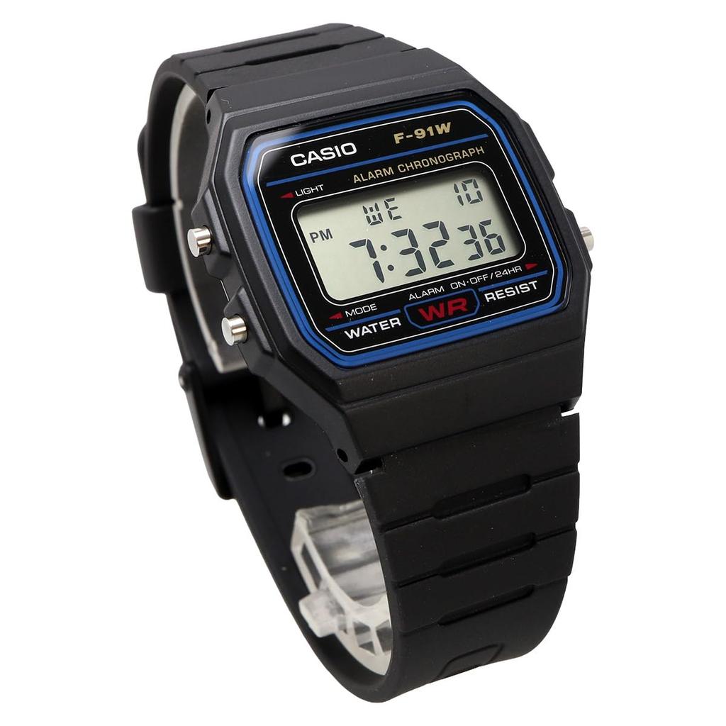 Casio Unisex Quartz Overseas Used F-91W-1 Watch, Black, Model,