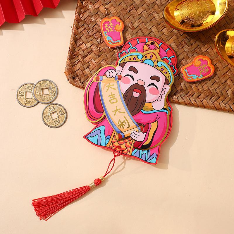 Chinese Latest Year Refrigerator Magnetic Sticker God Of Wealth Fridge Magnet Pendants  Horse Year Spring Festival Decoration