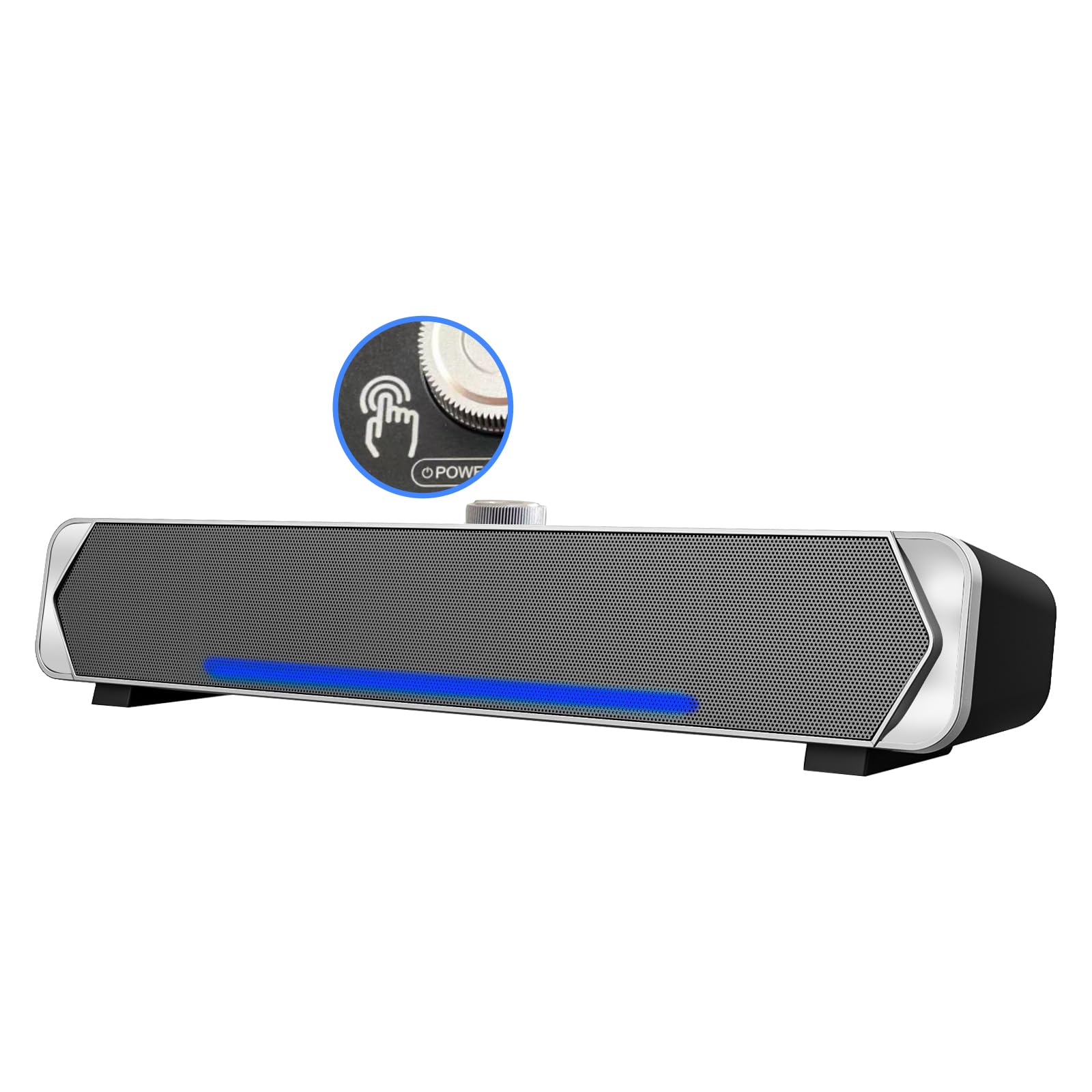 

Стерео саундбар PHISSION з живленням від USB та AUX-підключенням для комп ютерних колонок, телевізорів, настільних комп ютерів, ПК та смартфонів