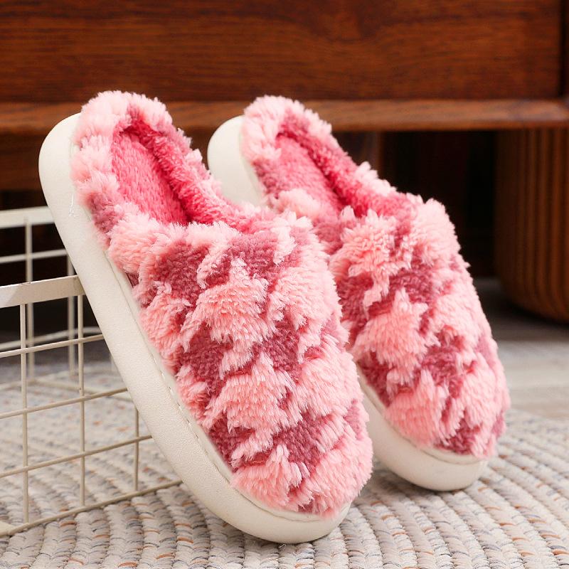 Новые домашние комнатные хлопковые тапочки осень-зима нескользящая мягкая подошва пара одинаковых домашних хлопковых туфель удобный износостойкий бархат 36-37