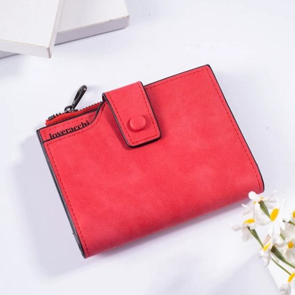 High Quality Women Wallet Revival Short Nubuck Leather Wallets for Female Three Fold Fashion Zipper Hasp Coin Purse Holders