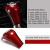 For Mercedes Benz A C E G Gear Shift Knob Panel Cover Trim Red Real Carbon Fiber