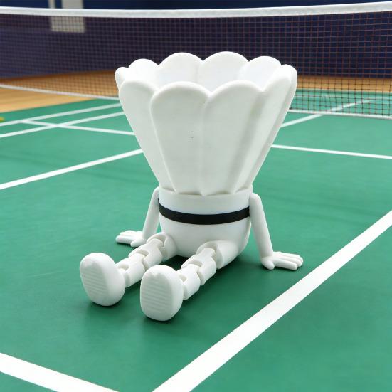 Sports Ball Figure Desk Decor with Articulating Legs 3D Printed Sitting