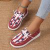 Single Shoes Women's Spring European and American Star Stripes Low-top One-pedal Cloth Women's Shoes