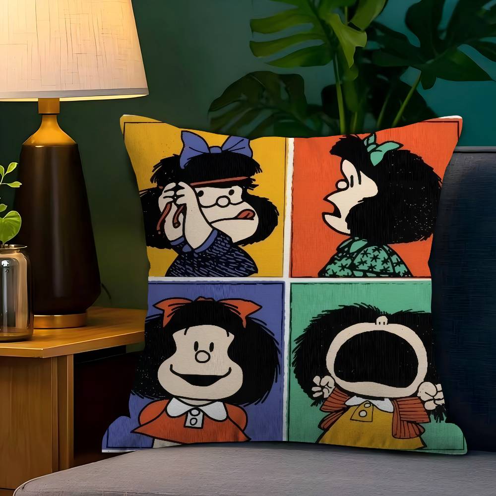 Pillow Cushion Cover Pillowcase Living Room Sofa Home Decor Cartoon Cute Mafalda
