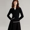 ELLE Solid Color French Style High-End Color Block Pullover Soft Fashion Long Sleeve Sweater Women Sweater Black EZ40256