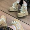 Mode Flauschiges Fell Dicke Sohle Winter Niedliche Stiefeletten Damen 2025 Klobiger Plateau Keilabsatz Fellig Kawaii Schneestiefel Plüsch Y2K Schuhe