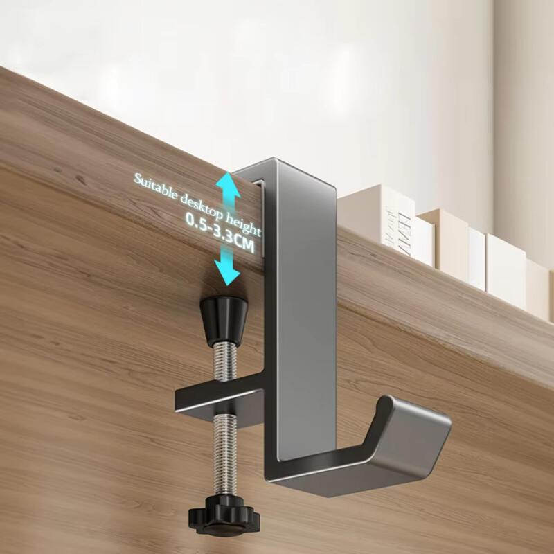 Verstellbarer Schreibtischkantenhaken Tragbarer Gaming-Headset-Schreibtischaufhänger Aufbewahrungshaken für Studentenrucksäcke Hängender Haken Ohne Bohren Büro-Organizer für Zuhause