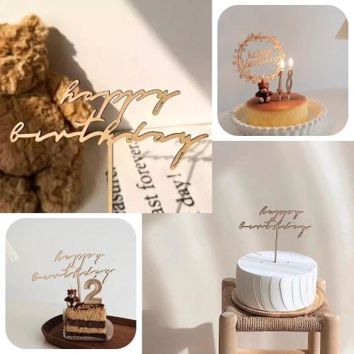 Jravezt 6-Piece Birthday Cake Topper Set, Cake Decorations, Cake Insert Cards, Cake Decorations, Birthday Ornaments, Happy Birthday, Birthday Party Ca