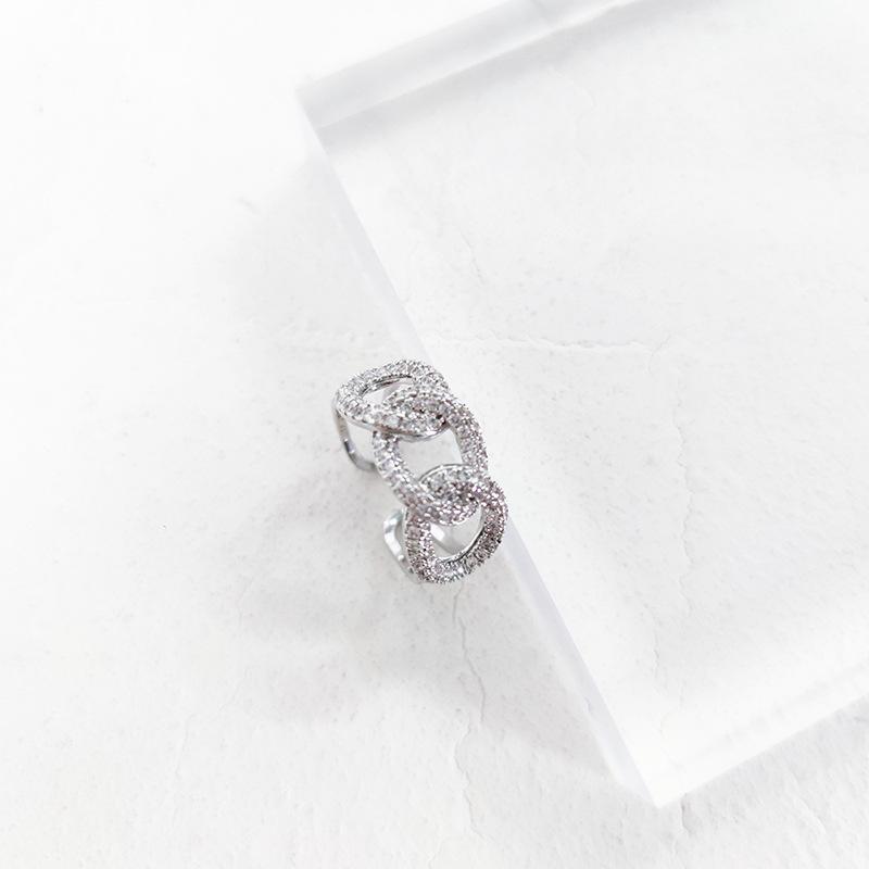 

Кольцо с цирконием Женское кольцо с цепочкой Простое нишевое открытое кольцо Холодное кольцо на указательный палец Adjustable Opening