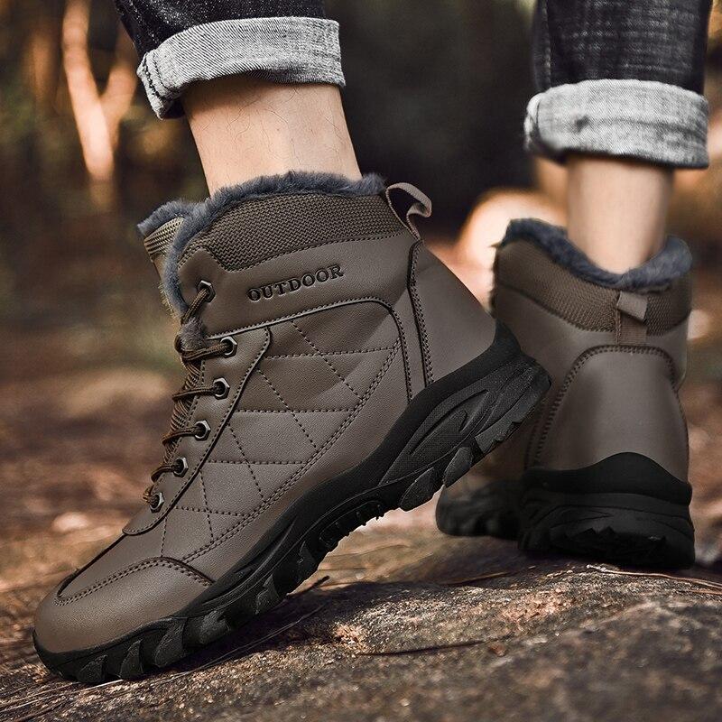 Boots Men Leather Army Hunting Trekking Camping Mountaineering Winter Snow Boats Big Size 47 48 Sneakers Men Shoes