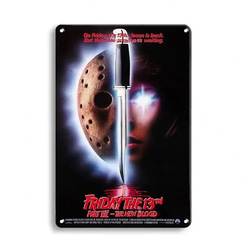 FJ Decor Classic Horror Movie Metal Tin Signs Plaque Retro Decorative Plate Bar Club Pub Wall Decoration Rusty